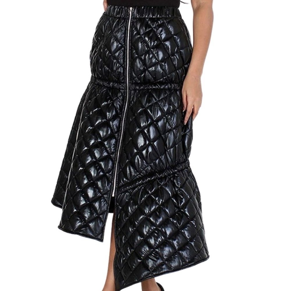 Padded to the Max Quilted Faux Leather Skirt